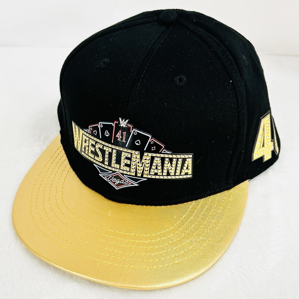 WWE WrestleMania 41 Las‎ Vegas Nevada Logo Hat Cap Snapback Adjustable Black